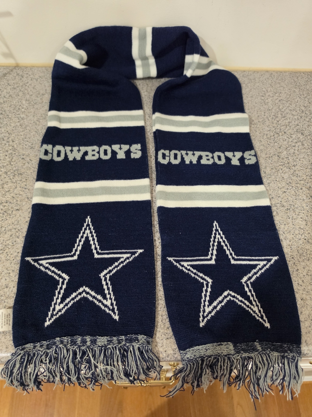 Forever Collectibles Navy and White Cowboys Knit Scarf